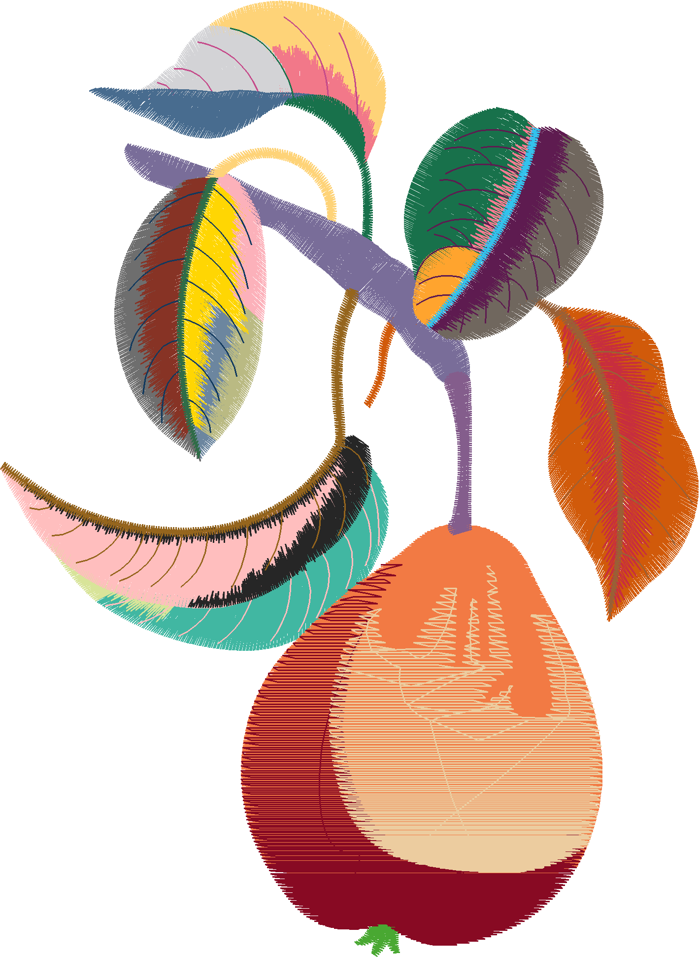 Abstract Leaves and Fruit