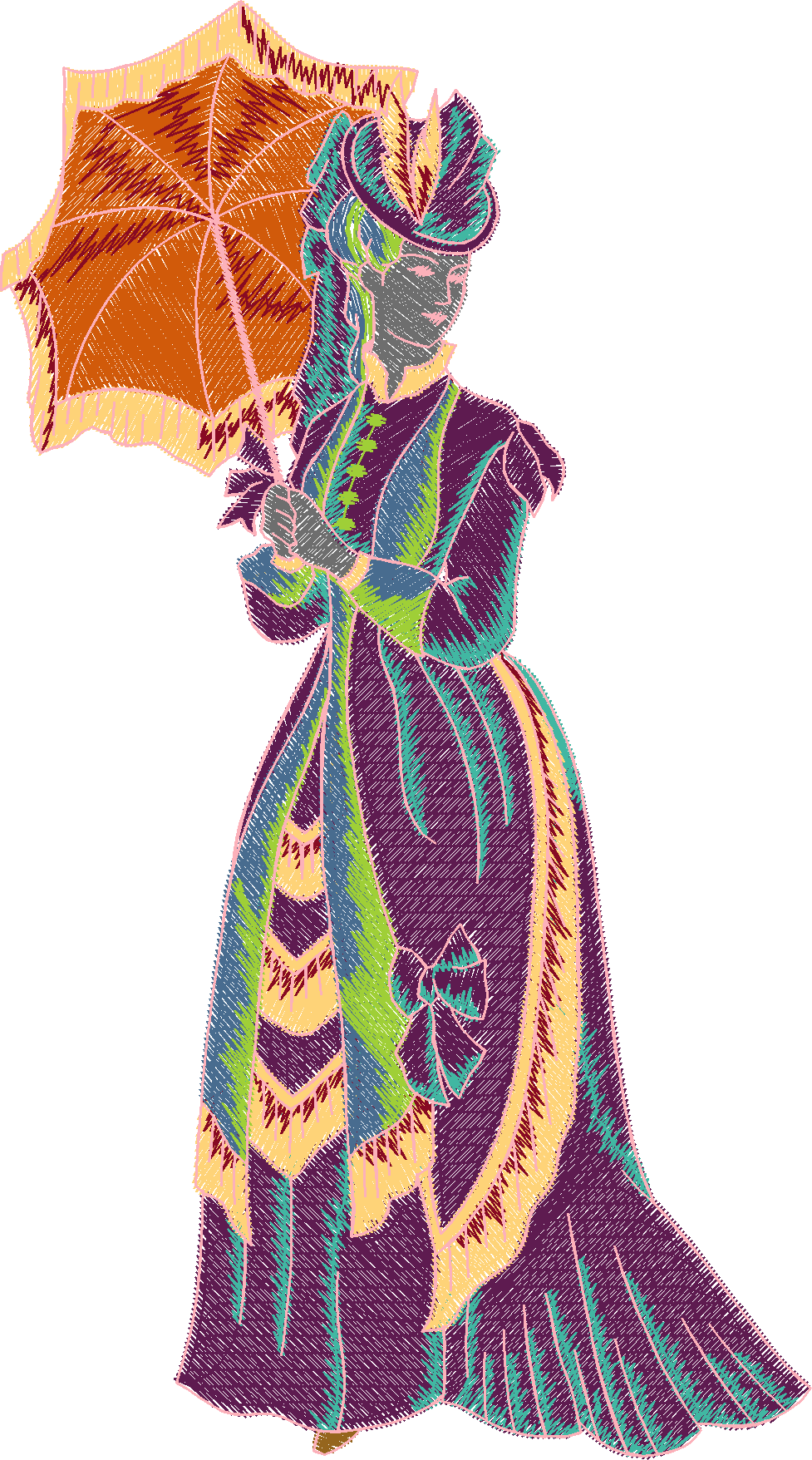 Ancient Lady with Fan