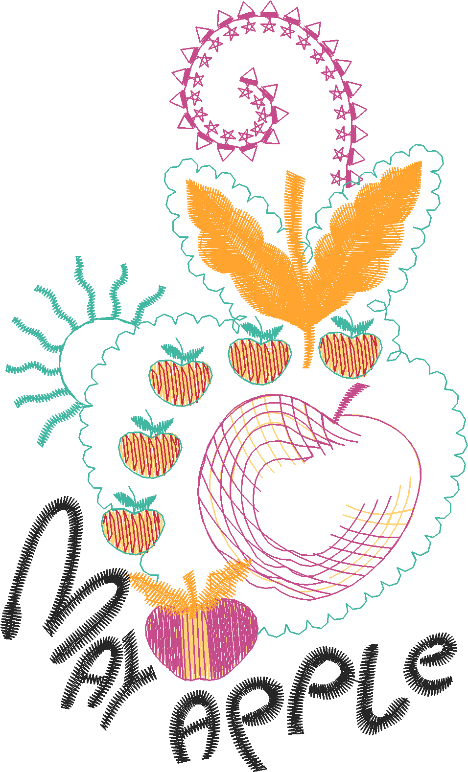 Apples and Butterfly Motif