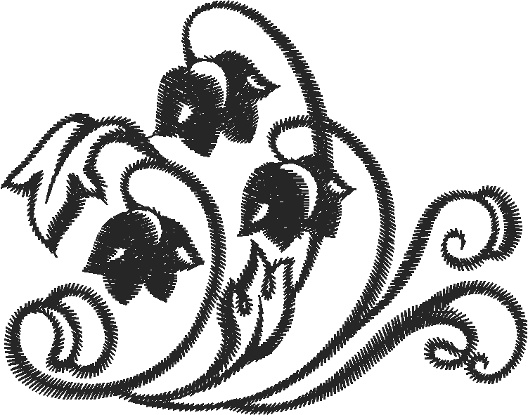 Bellflower Scroll Lace Applique