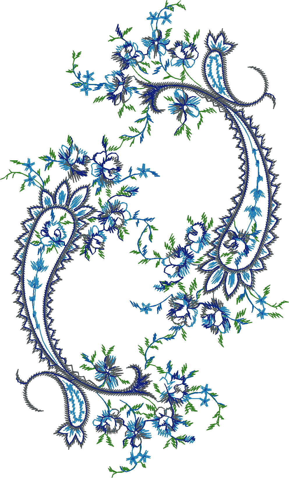 Blue Floral Lace Pattern