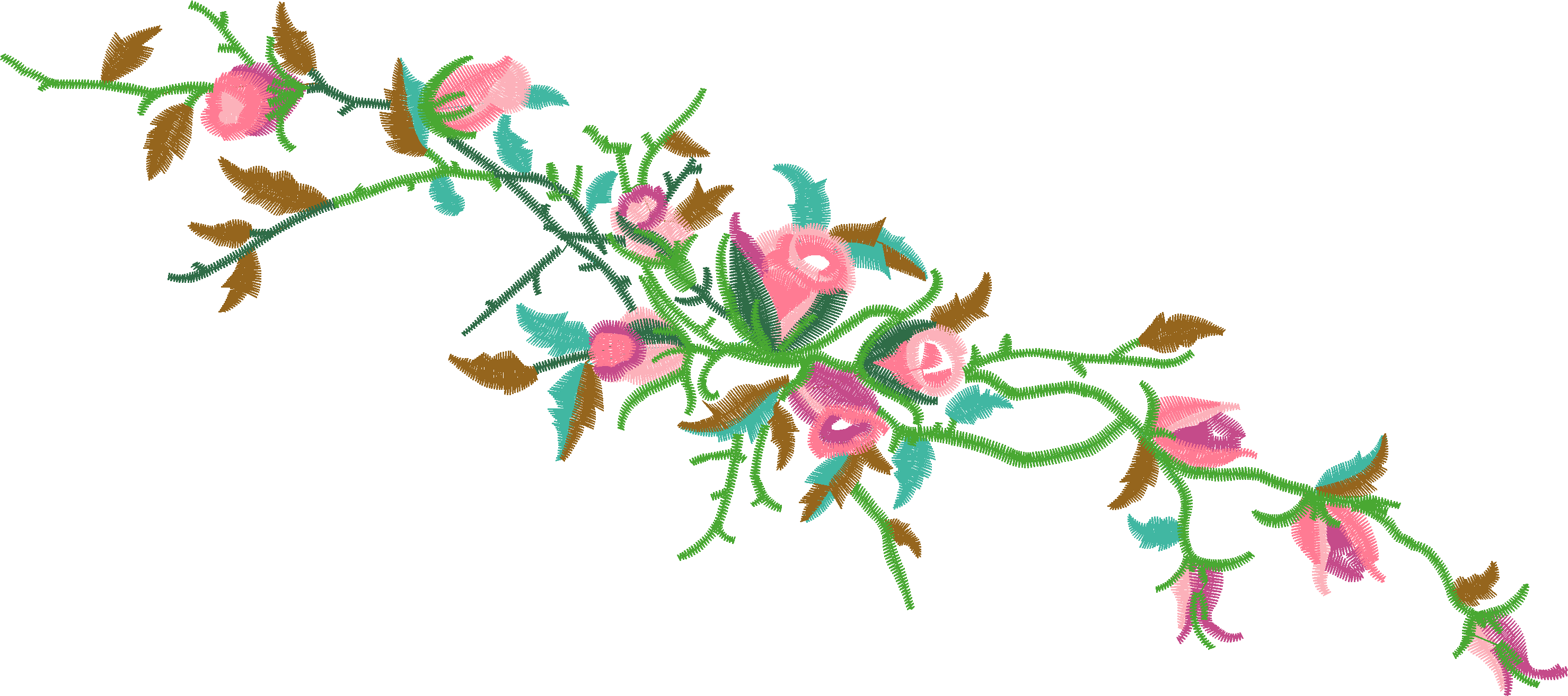 Blue Flower Vine Border