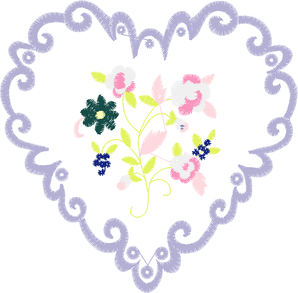 Blue Pink Mixed Flowers