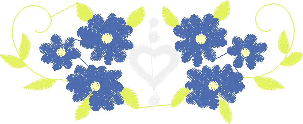 Blue Pink Symmetric Flowers