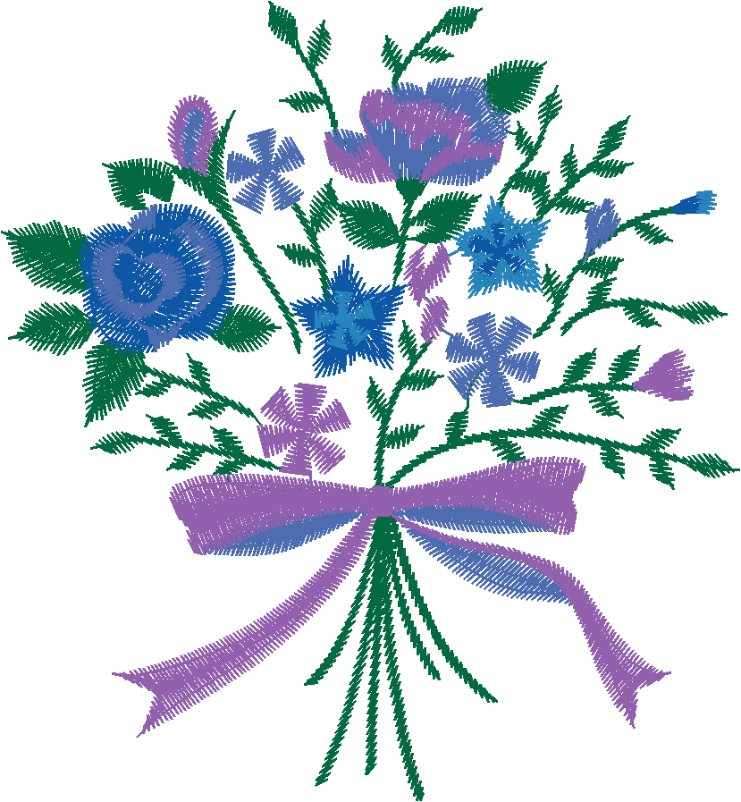 Blue Purple Floral Bouquet