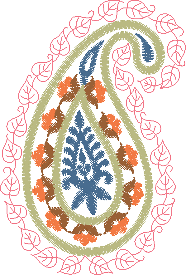 Blue Tear Paisley with Mandala