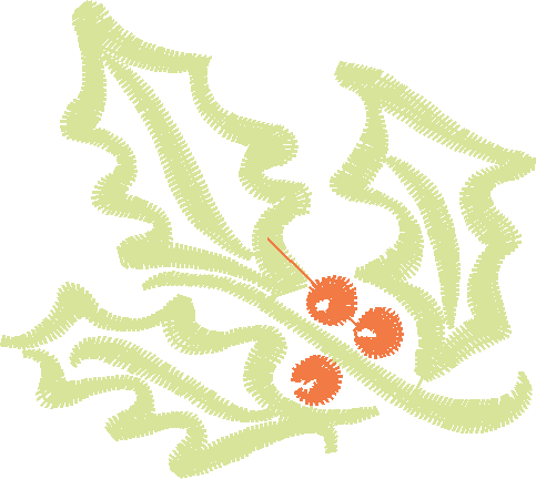 Brown Holly Leaves with Berries