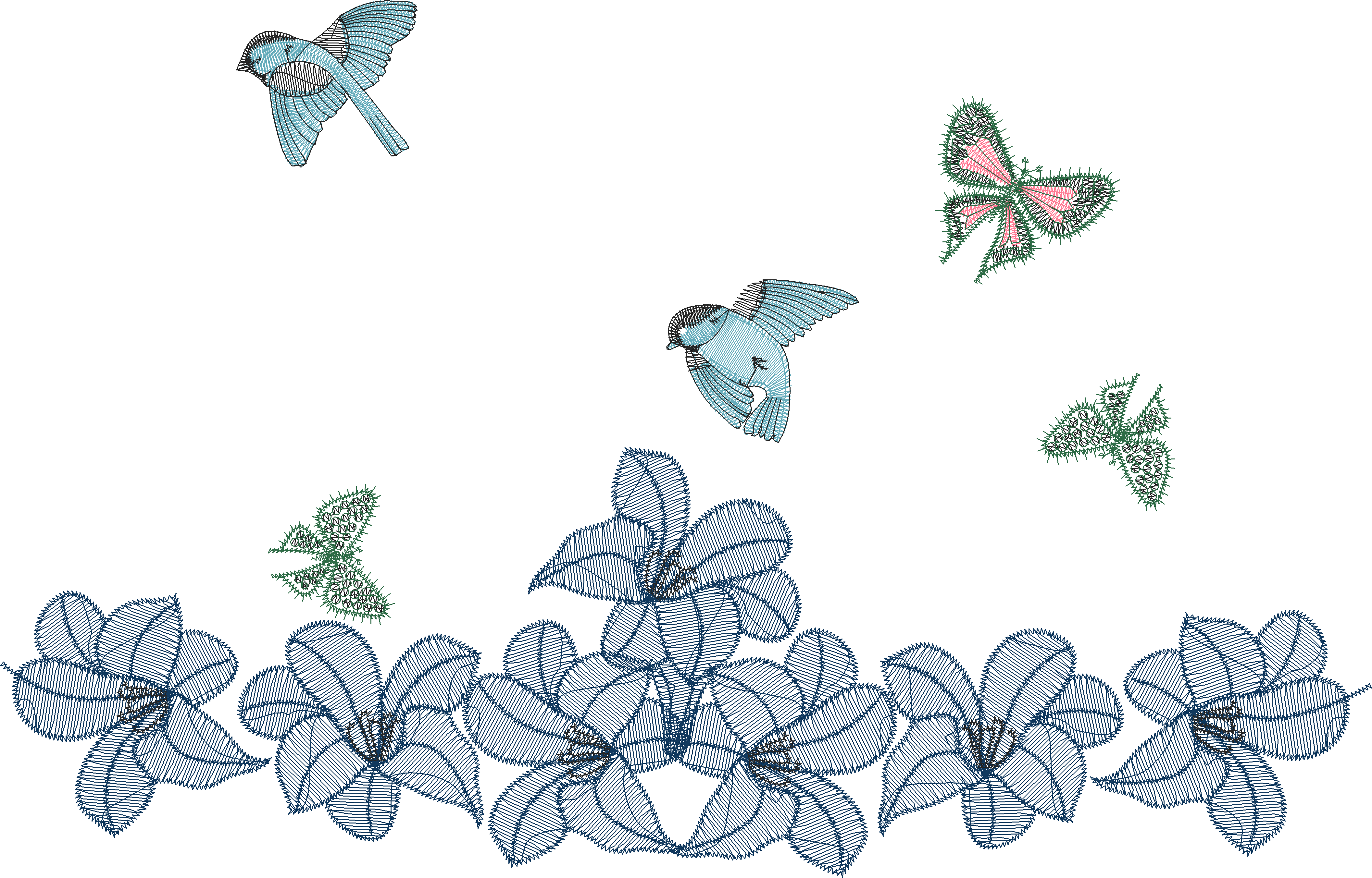 Butterflies over Flowers