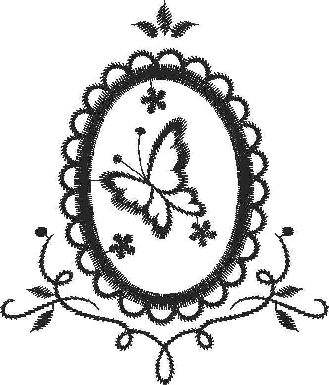 Butterfly Oval Lace Frame