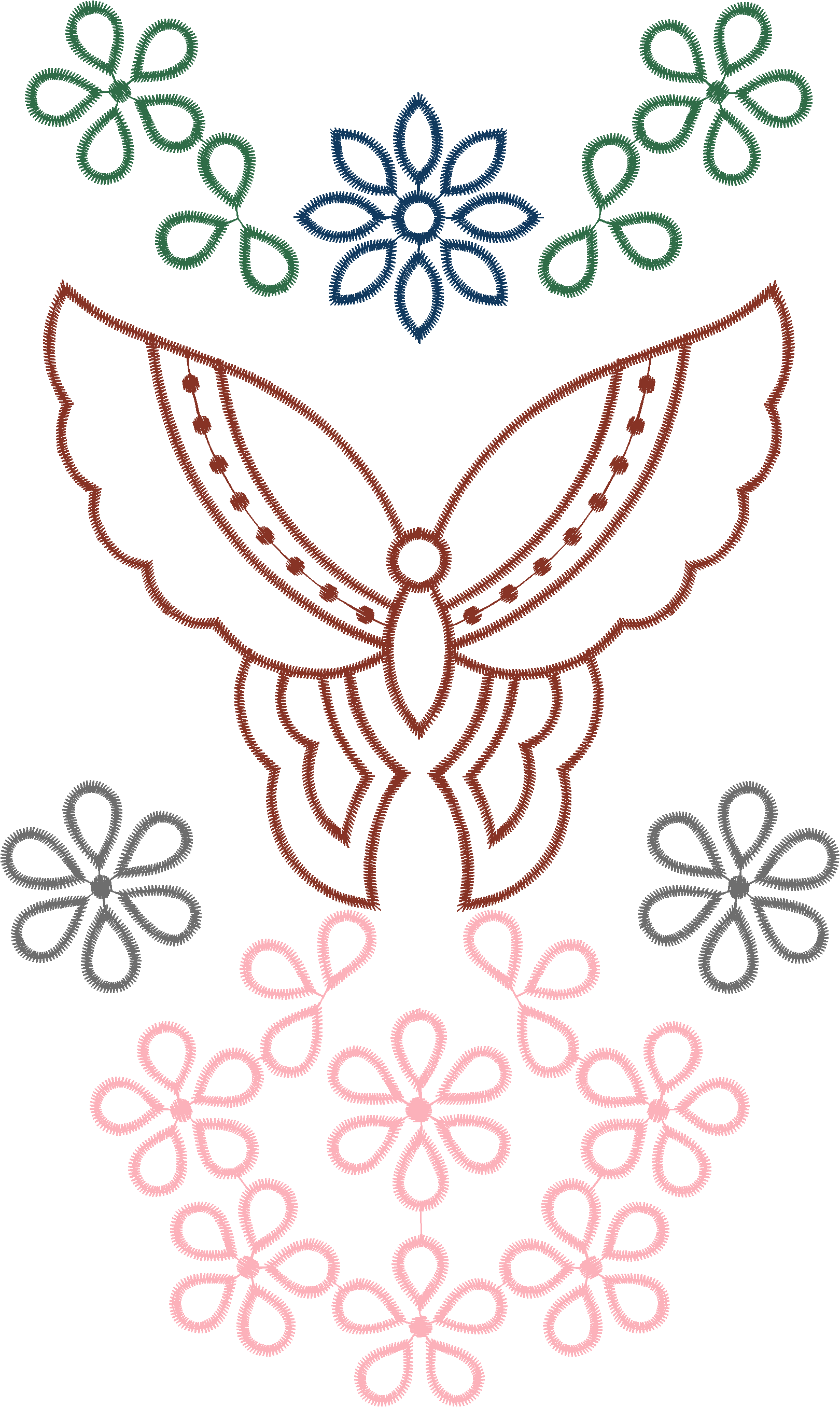 Butterfly Panel with Flower Medallions