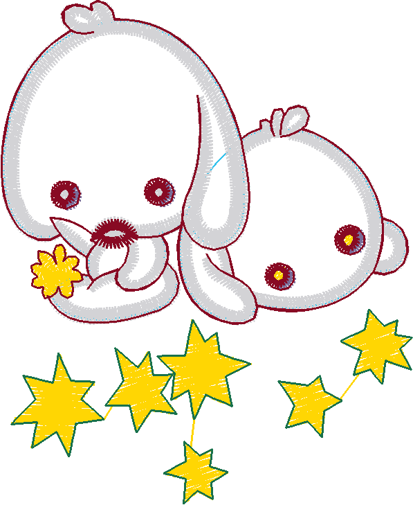 Cartoon Fruit Faces with Stars