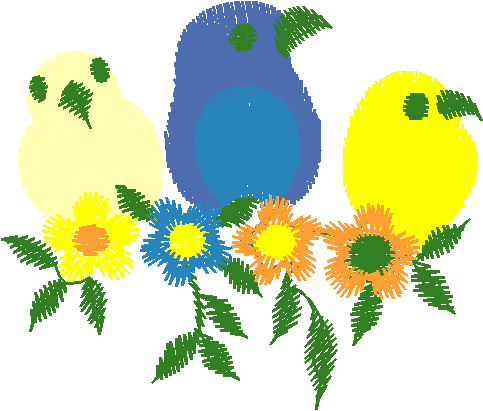 Chicks with Flowers