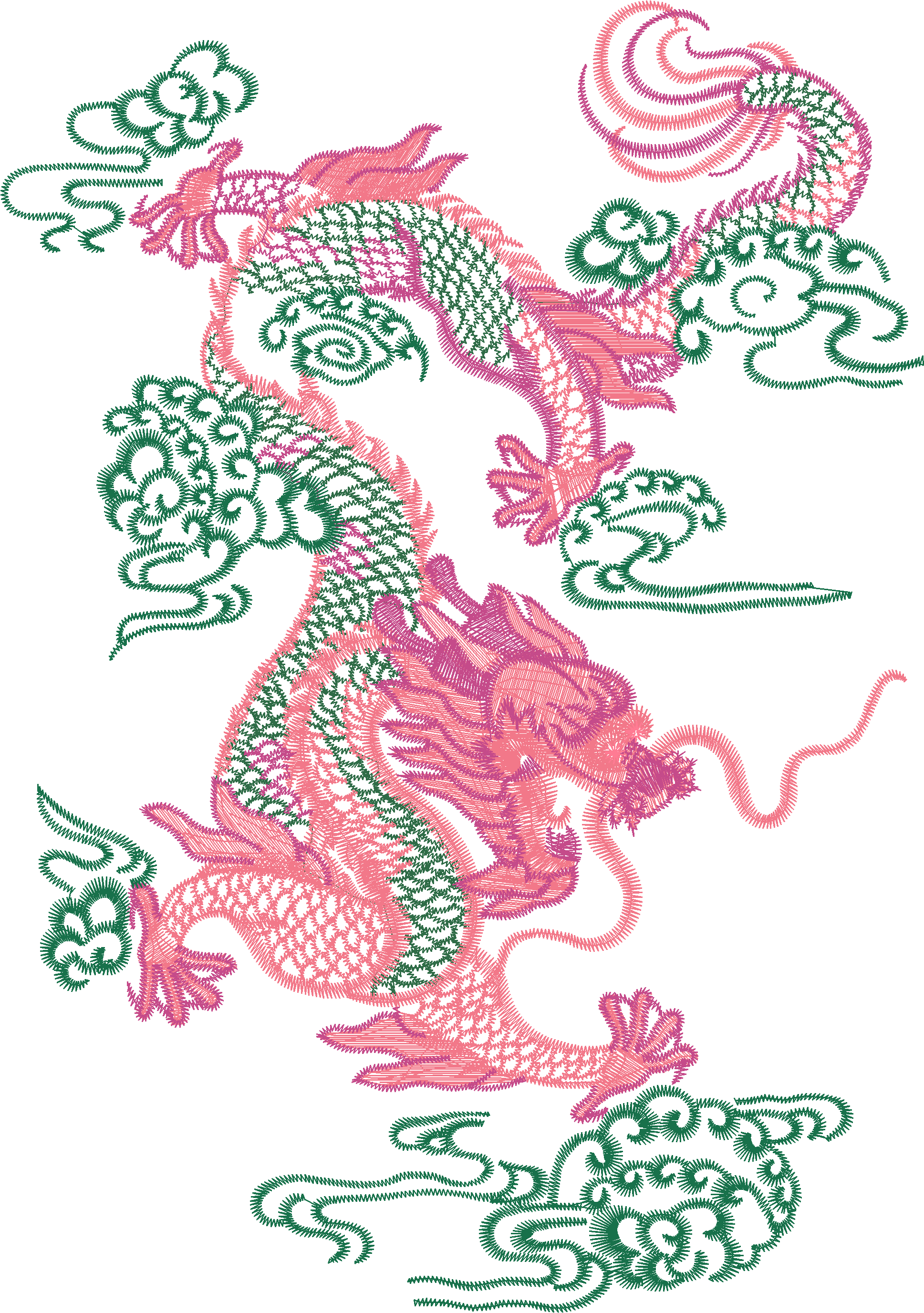 Chinese Dragon with Clouds