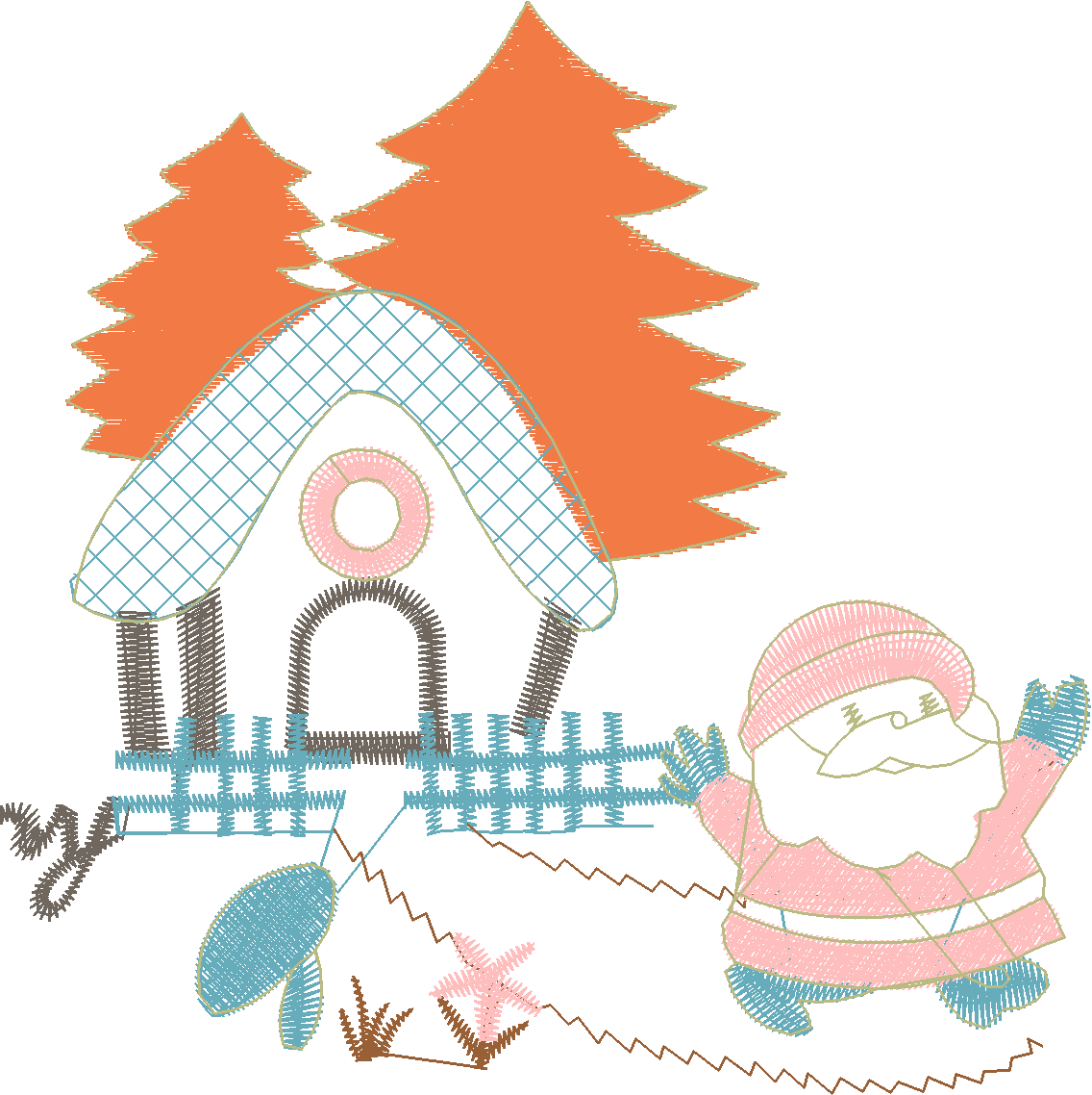 Christmas Cottage with Gnome