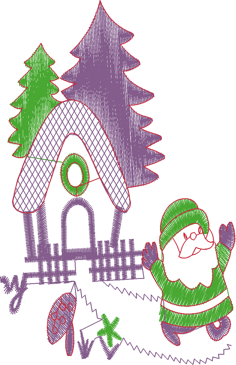 Christmas Tree Cottage Scene