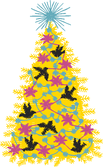 Christmas Tree with Star Ornaments