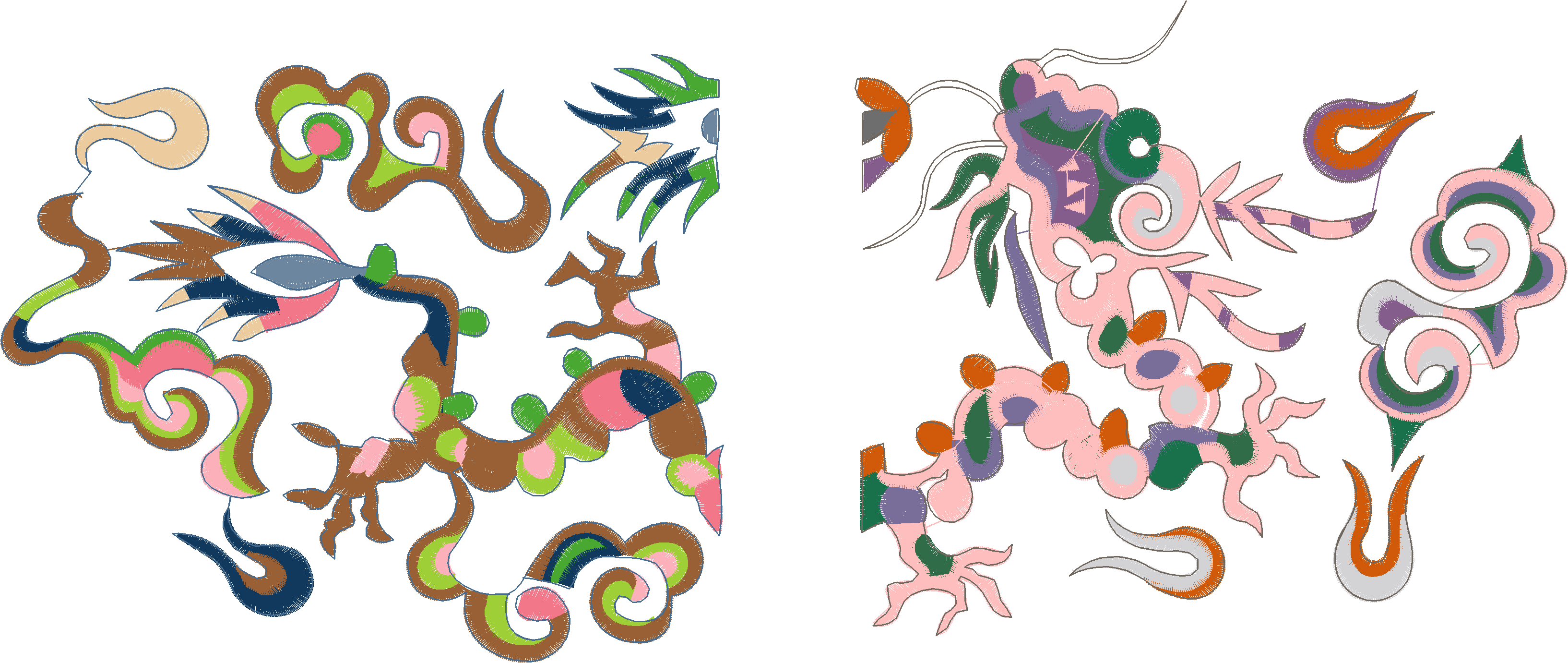 Colorful Floral Scroll Border