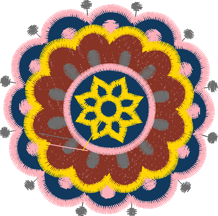 Coral and Cyan Mandala