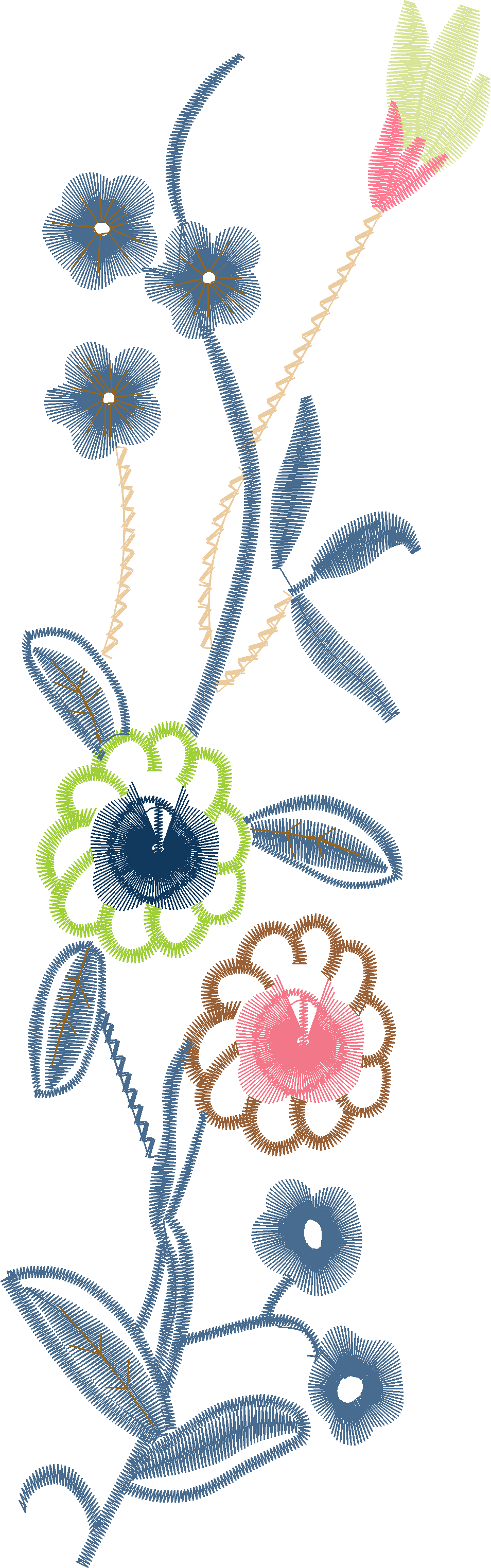 Delicate Flower Stem Border