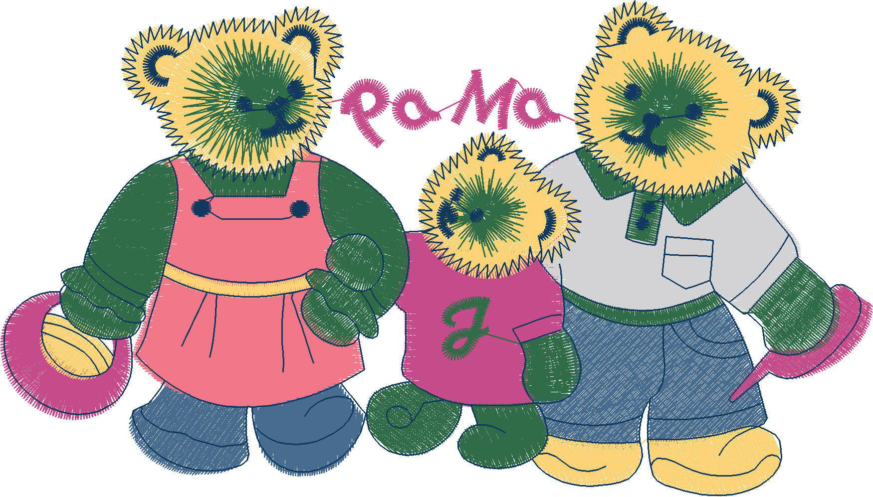 Dressed Bears Papa Mama