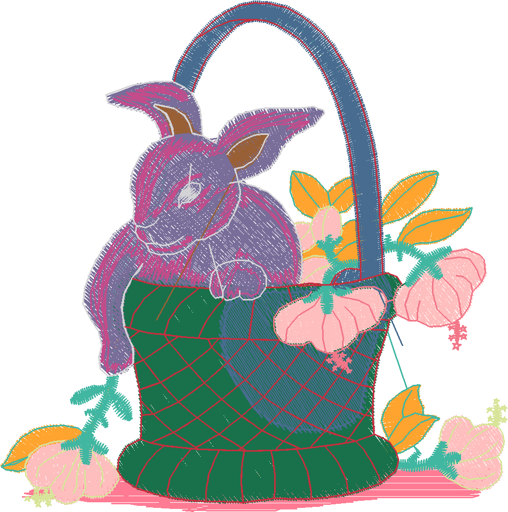 Easter Basket with Flowers