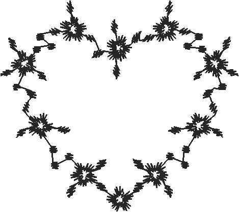Floral Heart Wreath Lace Motif