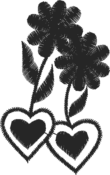 Flowers and Hearts Lace Motif