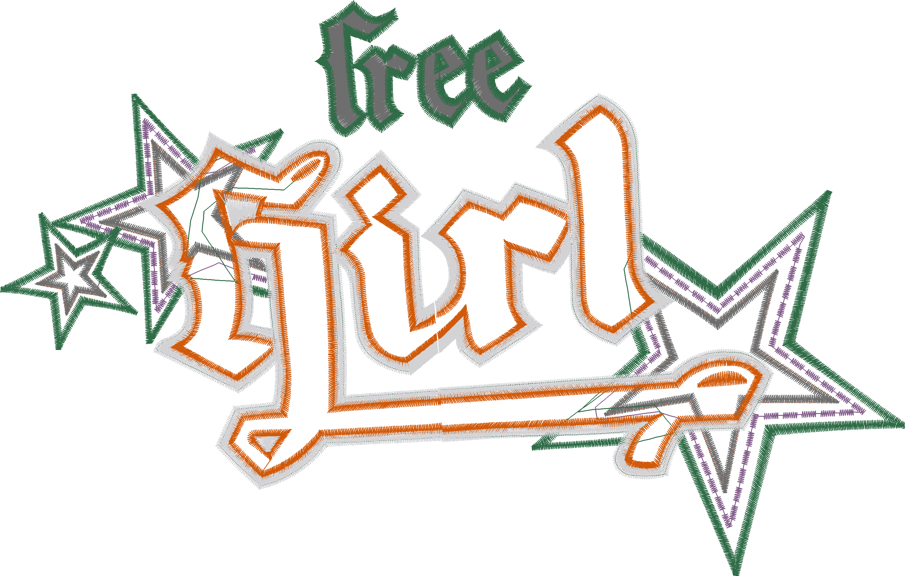 Free Girl Star Lettering
