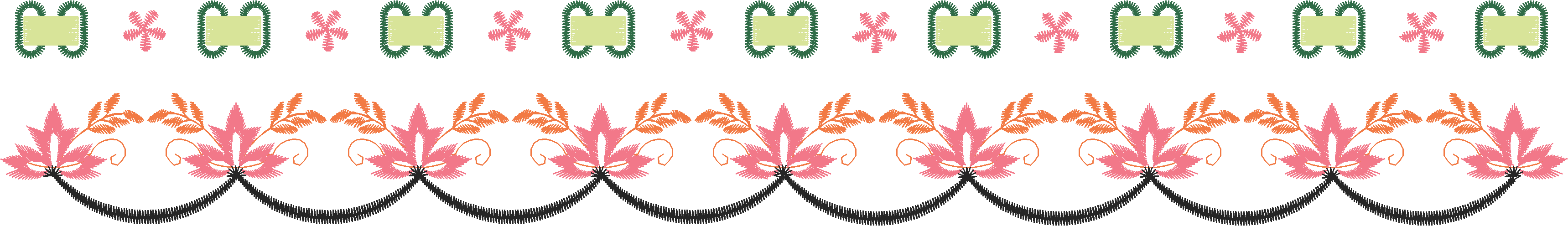 Golden Orange Scallop Lace Border