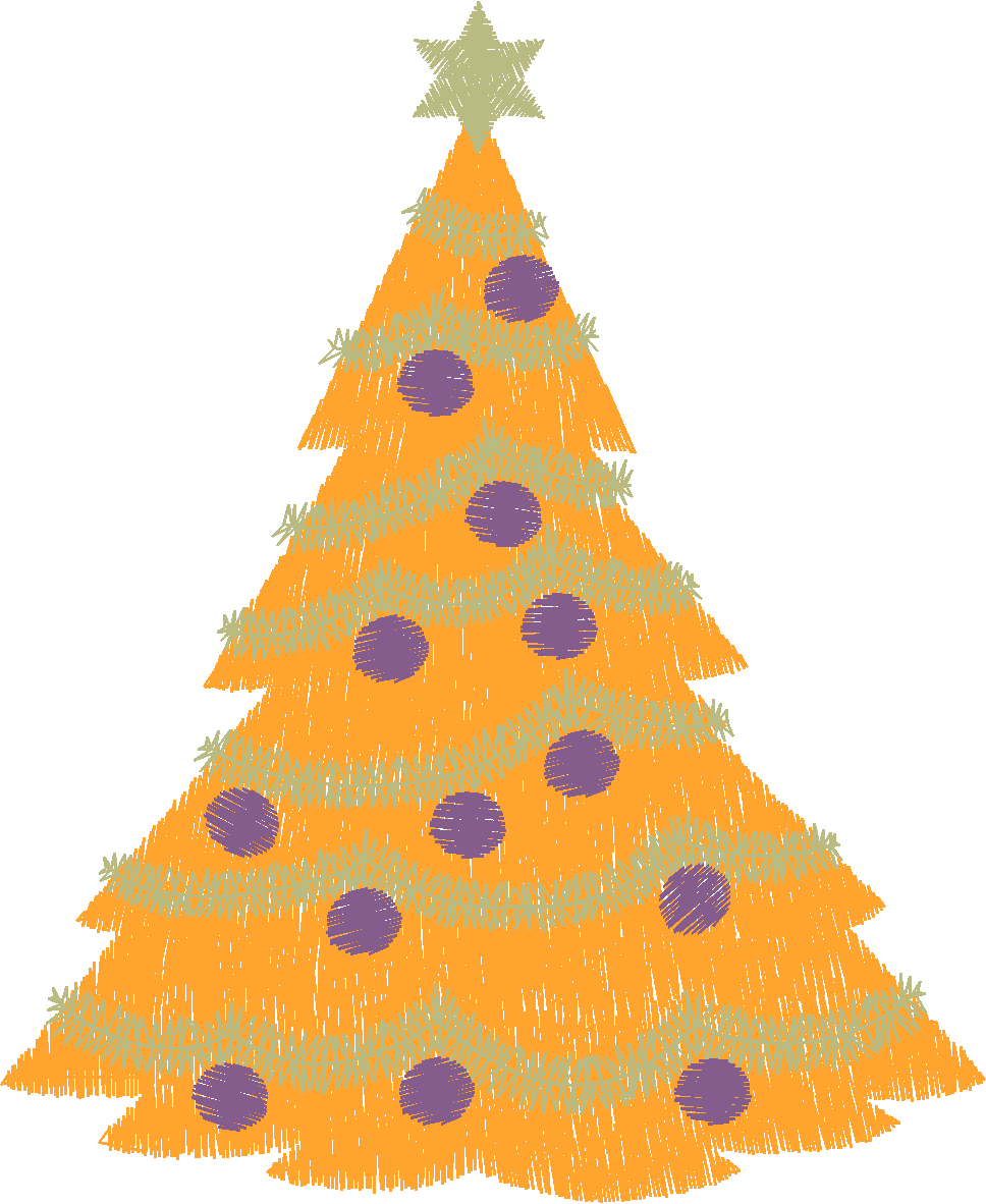 Green Christmas Tree with Ornaments