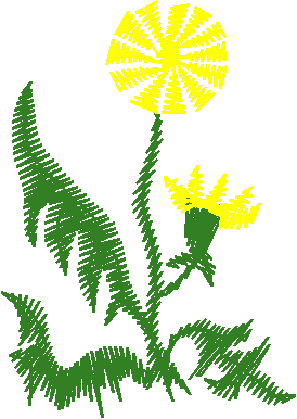 Green Fern with Yellow Flowers