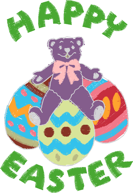 Happy Easter Bear with Eggs