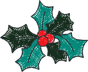 Holly Leaf Cluster with Berries