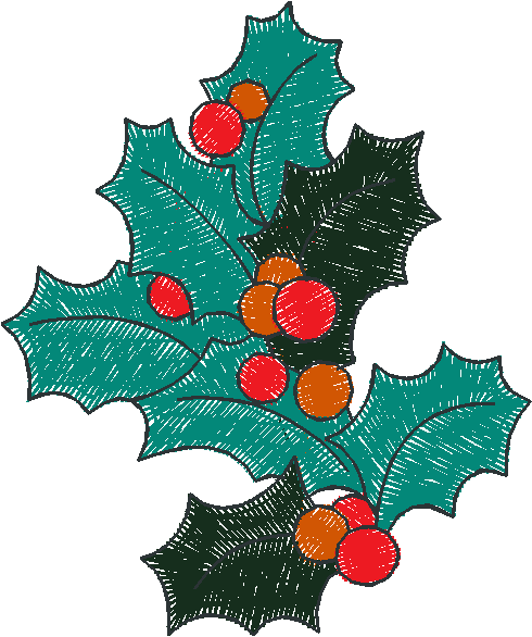 Holly Sprig with Red Berries
