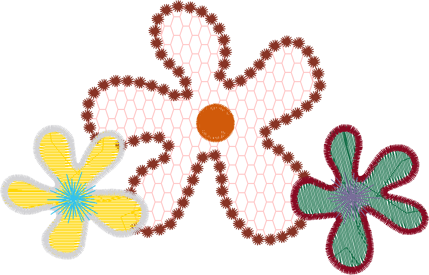 Lattice Flower Patch Applique