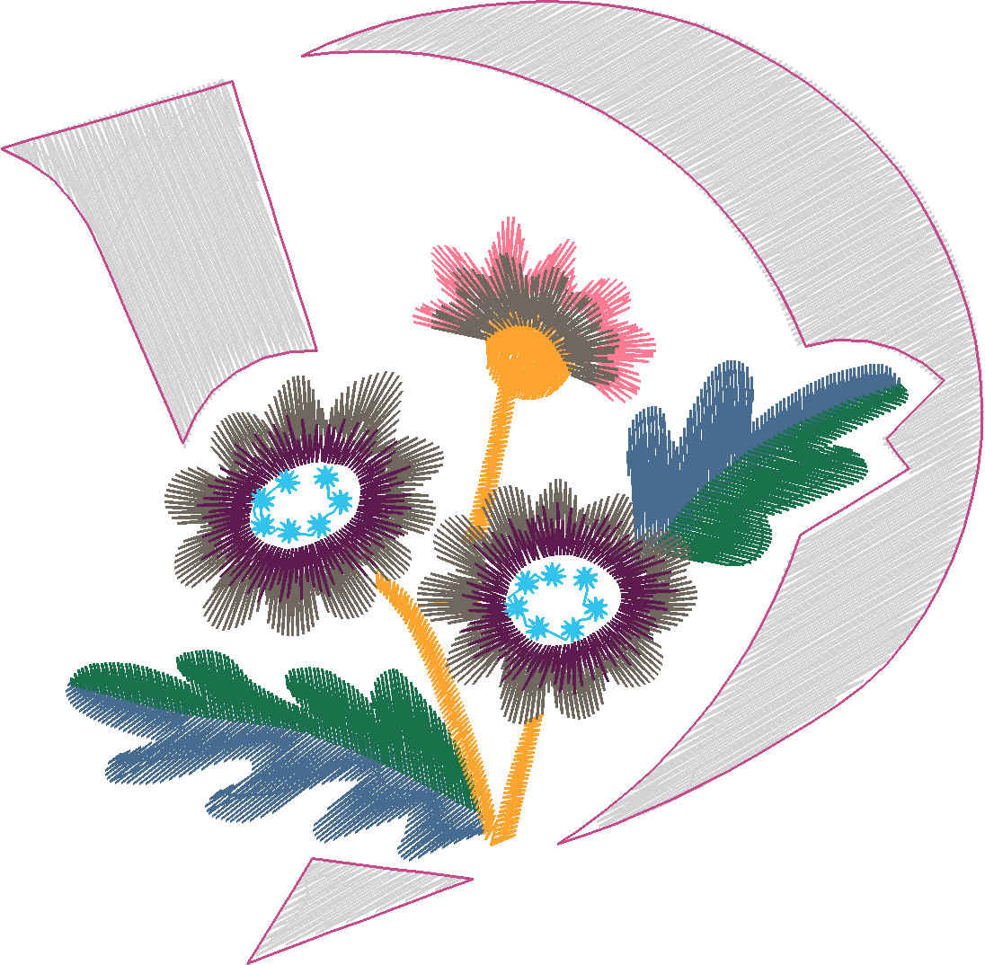 Letter D Floral Monogram
