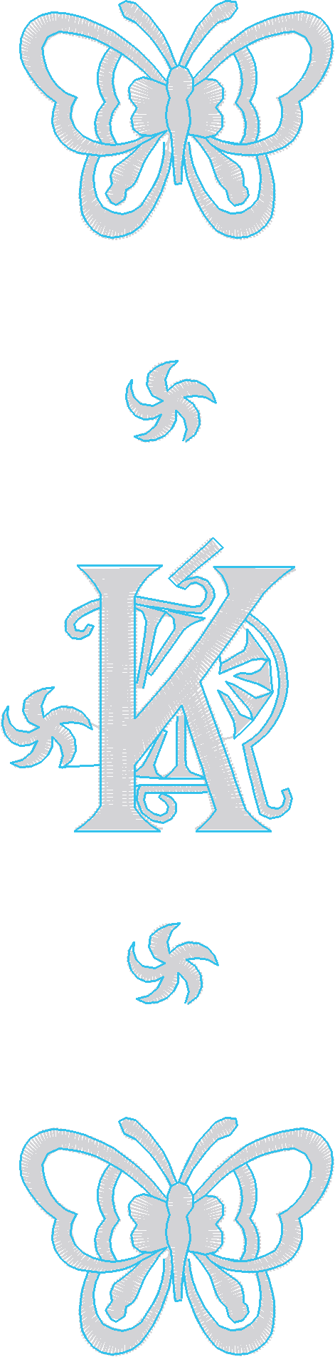 Letter K Butterfly Monogram