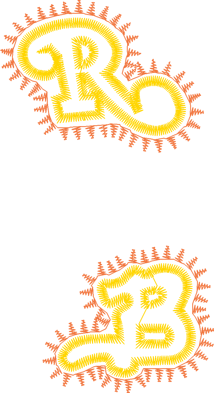 Letter R and B Monogram