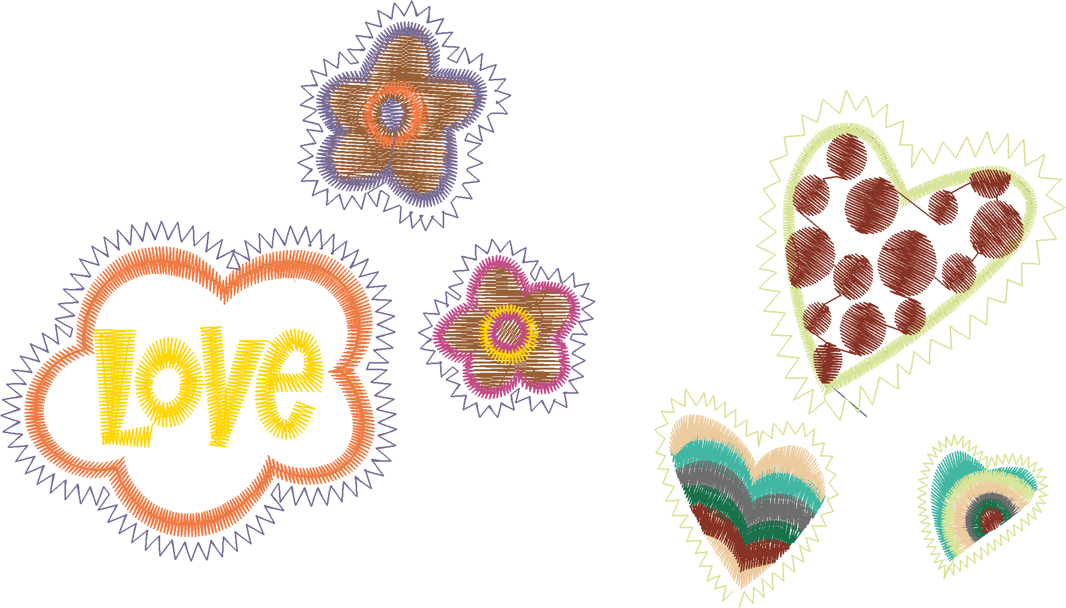 Love with Flowers and Hearts