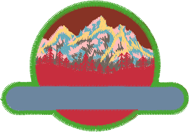 Mountain Sunset Circle Badge