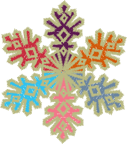 Multicolor Snowflake Cluster