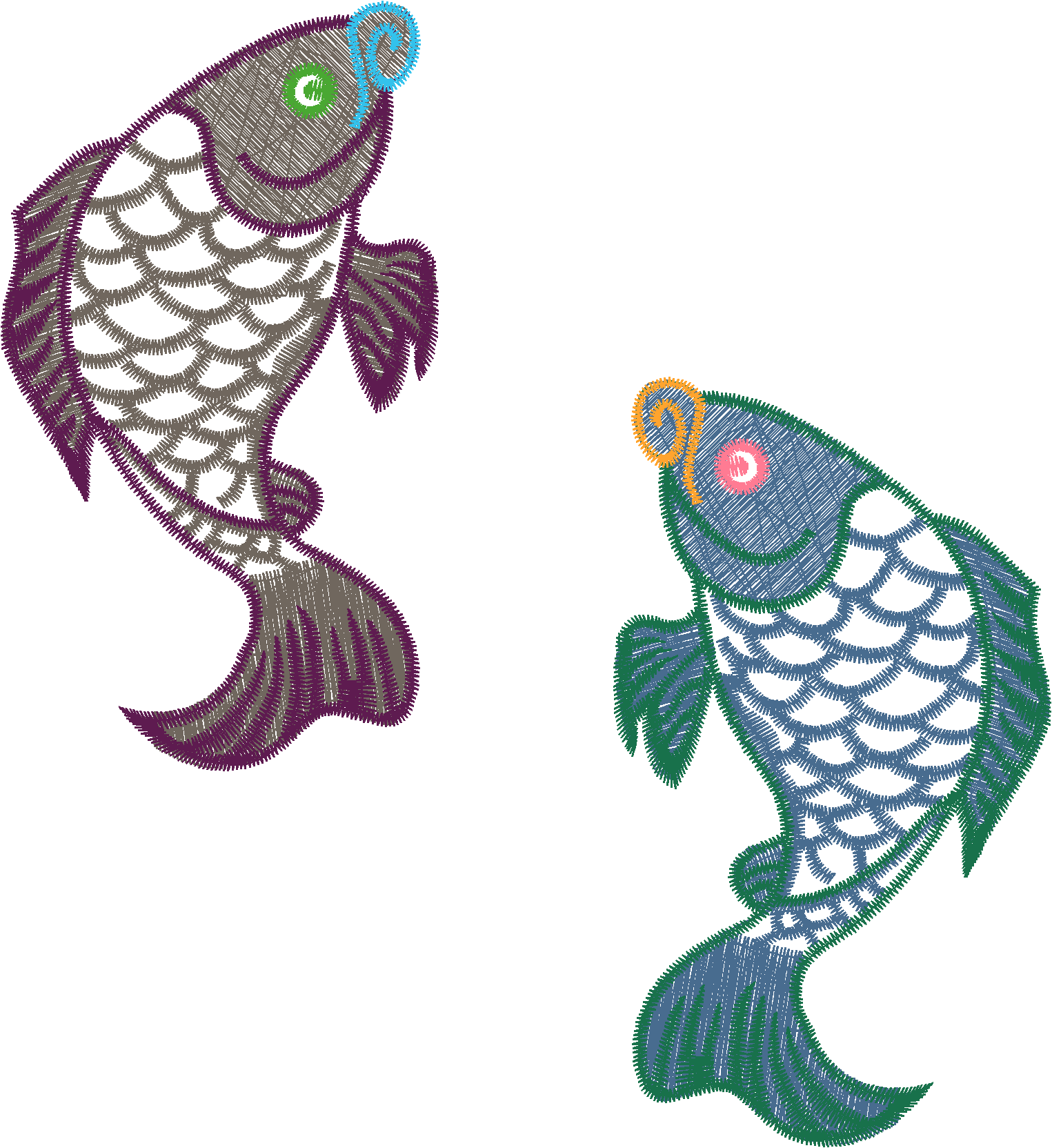 Neon Koi or Fish Pair