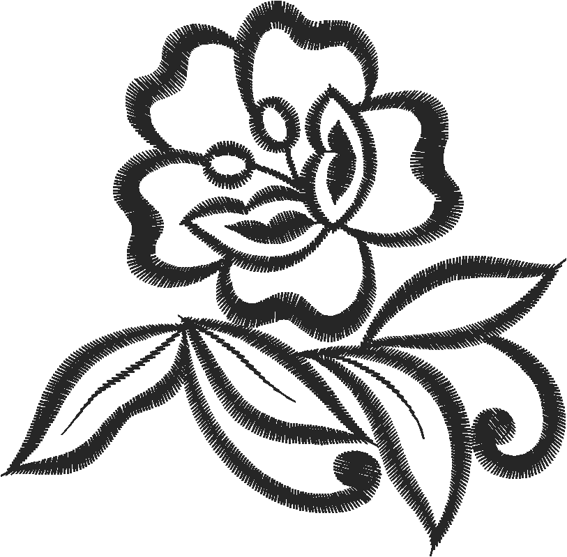 Open Rose Lace Applique