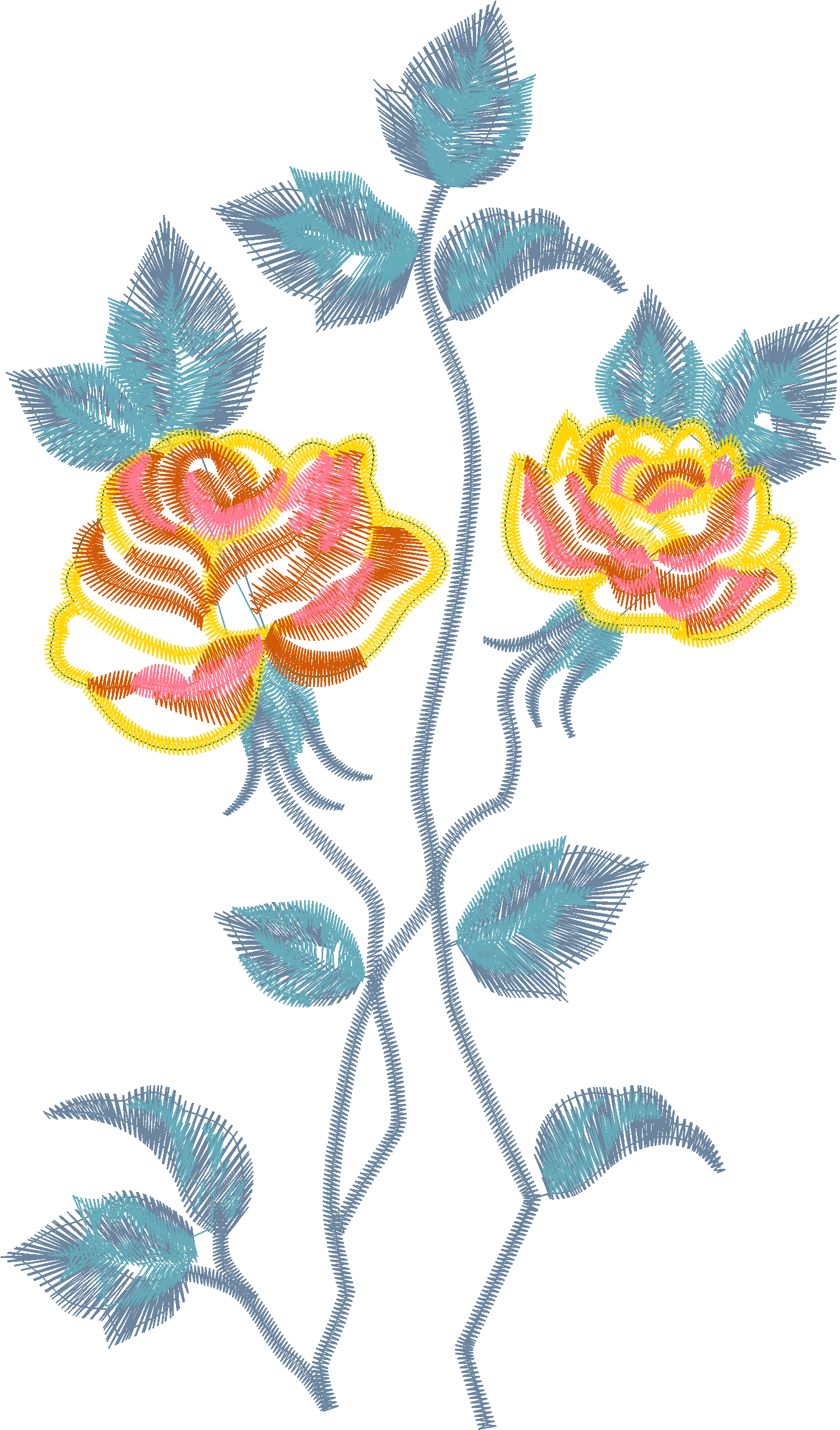 Orange Flowers Border Band