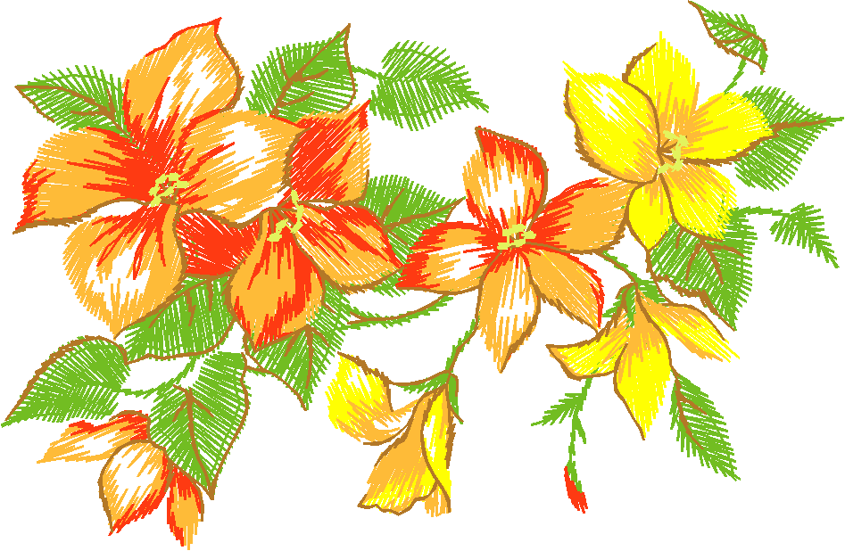Orange Lily Horizontal Spray