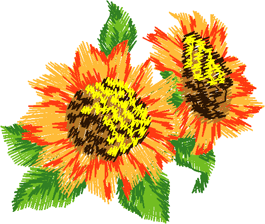 Orange Sunflower Pair