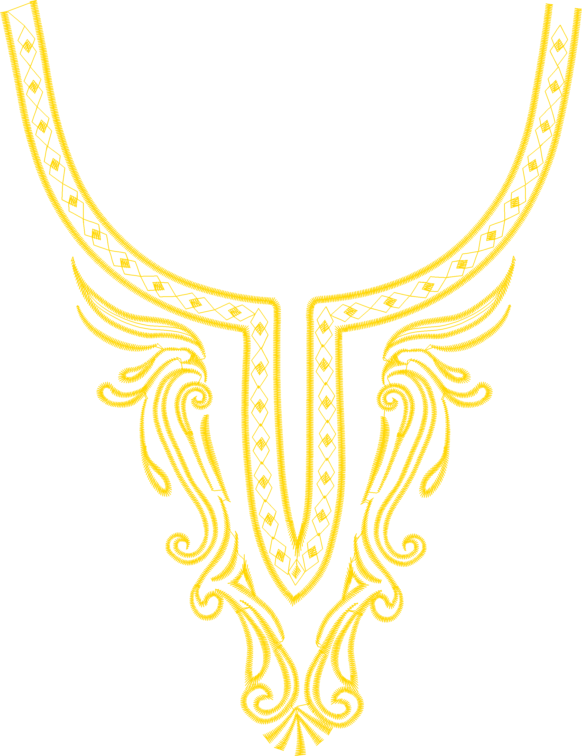 Ornate Neckline Motif