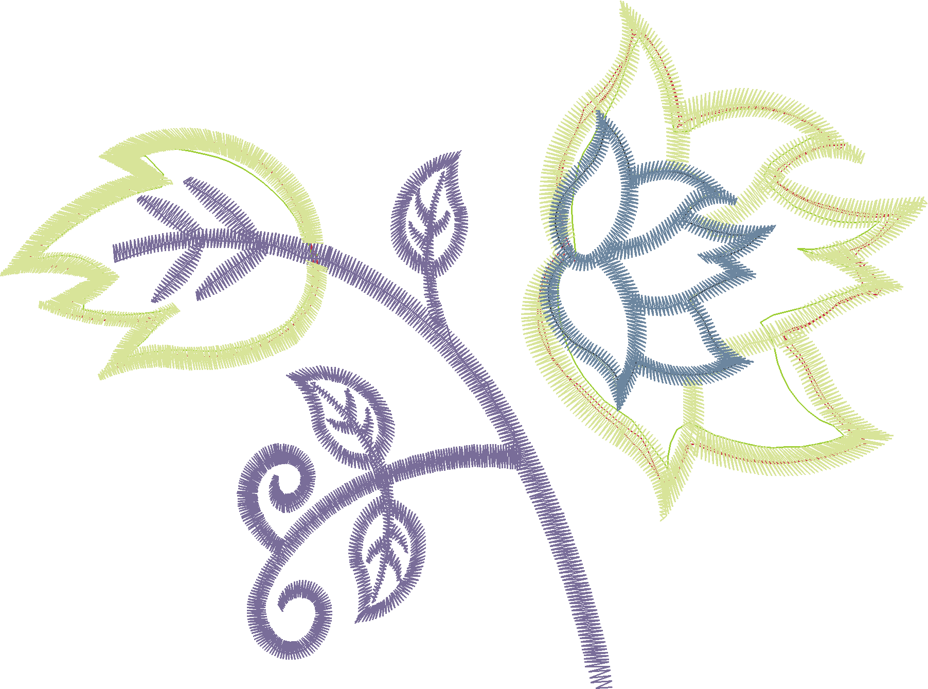 Outlined Leaf Spray