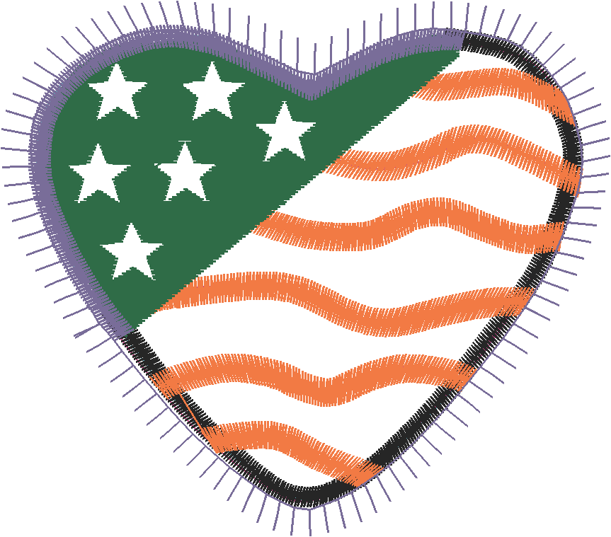 Patriotic Heart with Stars