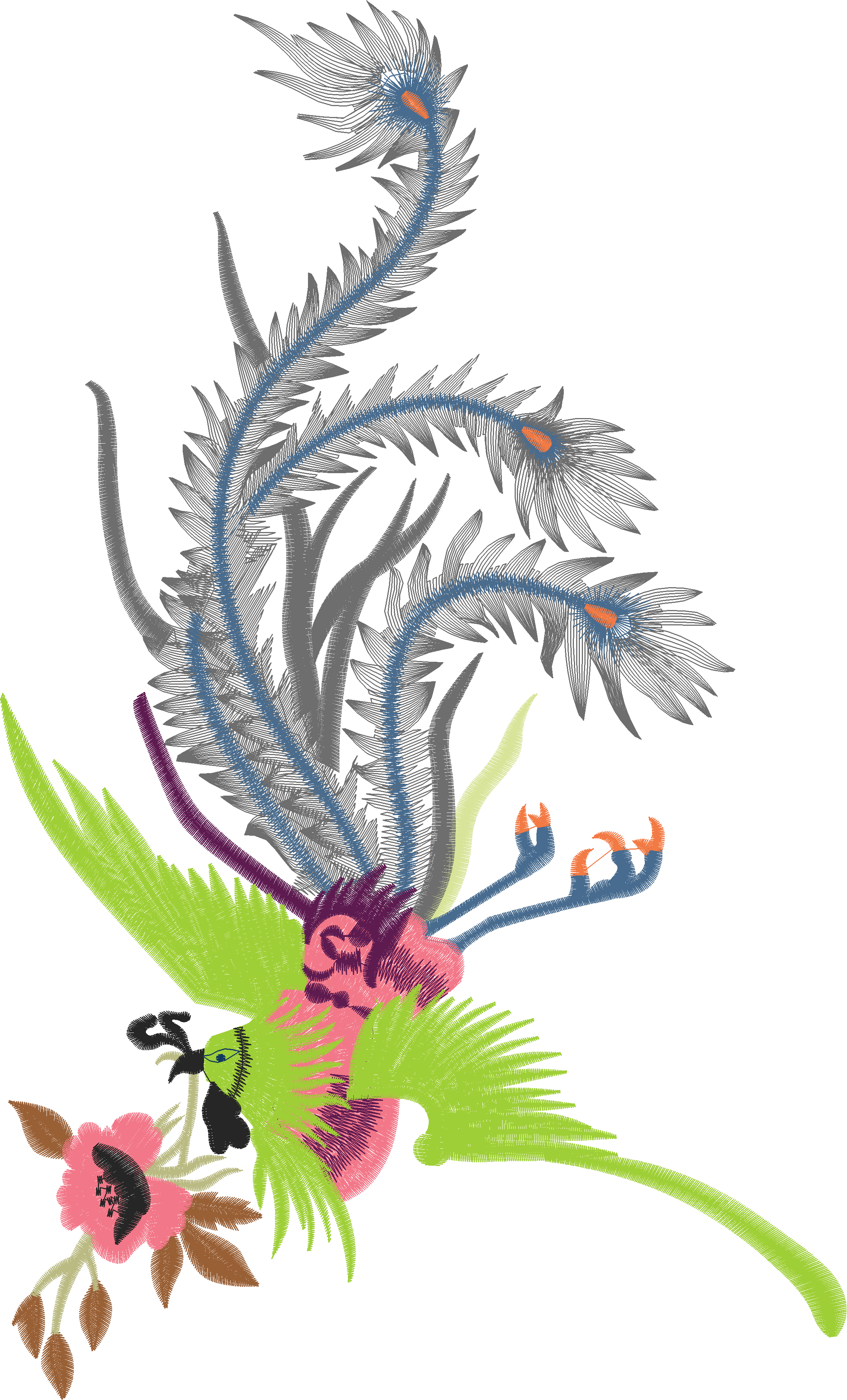 Phoenix and Flowers